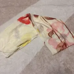 大ぶり花柄ストール 赤×黄色 ☆汚れあり☆