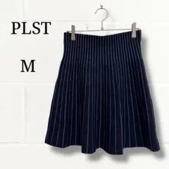 PLST プラステ ストライプ ニットフレアスカート ネイビー 2 M 【美品】のサムネイル