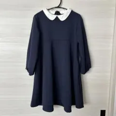 URBAN RESEARCH DOORSネイビー襟付きAラインワンピース 120