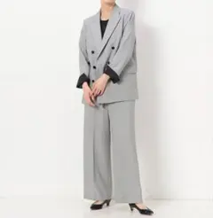 セットアップ　COMME CA グレー スーツ　カジュアル　ビジネス　L