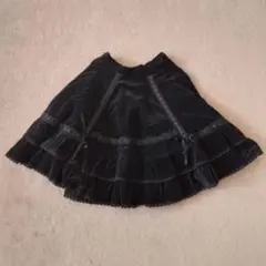 み*ん様 BABY 別珍 膝丈 スカート 黒