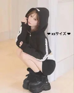 ミシェルマカロン フリルラインミニスカートセットアップ 黒 ブラック