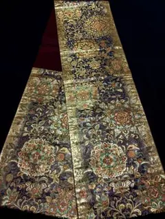 【美品】袋帯　細密織　鳳凰宝相華　キラキラ青緑地　六通 未使用品】袋帯 輪奈織 紫青金 鳳凰花柄 六通 キラキラ - メルカリ