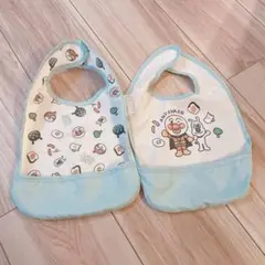 アンパンマン お食事エプロン 2枚セット 水色