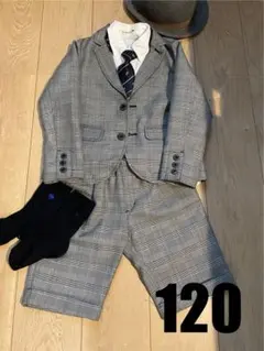 BRANSHES グレー系チェック スーツ 120 一式