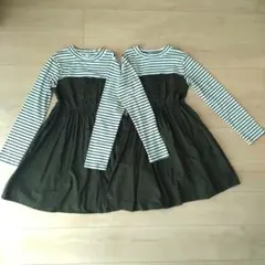 【即購入大歓迎】マザウェイズ　長袖ワンピース　150サイズ　2着　双子　お揃い