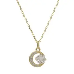 K18 ゴールド ネックレス 輝く ダイヤモンド SILVER925 刻印 上品