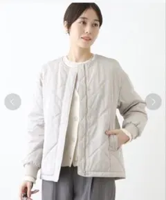 INDIVI ミドル丈キルティングコート【撥水/UVケア】40 グレージュ
