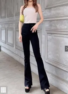 GRL ストレッチ フレアパンツ CU34 M 黒