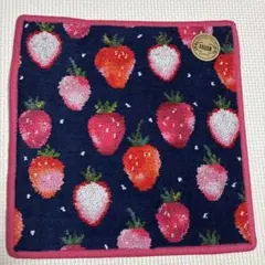 新品未使用フェイラーラブラリーストロベリードットネイビータオルハンカチ