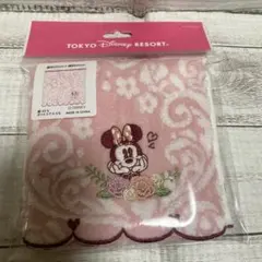 新品 ディズニーリゾート ミニー 刺繍 トフェイスタオル ミニタオル