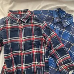 UNIQLO チェック柄 長袖　シャツ 110 2枚