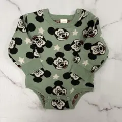 futafuta ミッキー ニット ロンパース ミントグリーン 80サイズ