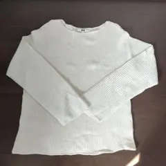 UNIQLO アイボリー リブ編み M