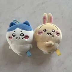 ハチワレ うさぎ 2個セット ぬいぐるみ キーホルダー