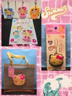 サンリオ　日焼け　ハローキティ 小物ケース ラバーストラップ トートバッグ②
