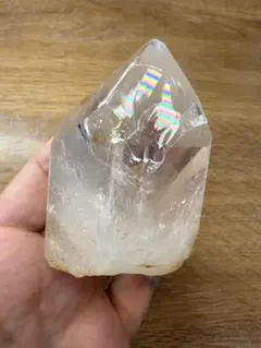 天然石✧爆裂水晶 ✧ポイント原石 ✧虹色反射247ｇ