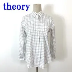 theory セオリー 長袖シャツ 白 コットン ナイロン S C3723