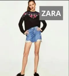 ZARA クラッシュデニムミニスカート Sのサムネイル