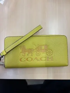 新品未使用]COACH 長財布 ラウンドファスナー グリーン 馬車ロゴ