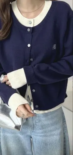 ★新品★futier landネイビー紺　カーディガン Mサイズ