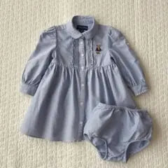 ラルフローレン　ポロベア　ワンピース　パンツ付き　ブルー　12M 80