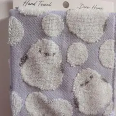 DECO HOME シマエナガ柄ハンドタオル 25cm x 25cm