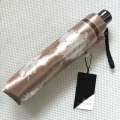 新品　ランバンコレクション　折りたたみ傘　雨傘　花柄　ベージュ