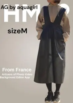 【AG by aquagirl】フェイクレザーAラインジャンパースカートM