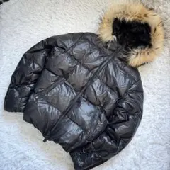 美品　DUVETICA Vega ダウンジャケット/48/黒 /ラクーンファー