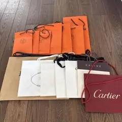 ショップ袋セット（Hermès, Céline, Cartierなど 14点