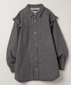 ★JEANASIS ジーナシス デニムフリルレギュラーシャツ★