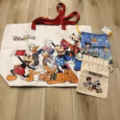 ディズニー バッグ 巾着袋 3点セット　香港ディズニー　トイストーリーホテル