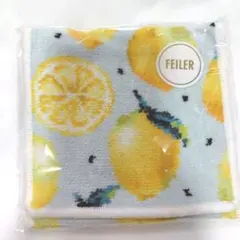 【セール中】FEILER☆レモンドット ハンカチポーチ（ペールブルー）
