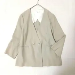 イエナ ダブルブレストノーカラージャケット ダブルブレスト フォーマル Vカラーのサムネイル