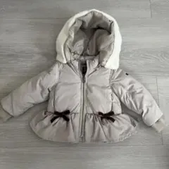 プティマイン　ペプラムダウン入りジャケット　90 ベージュ