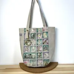[ハンドメイド]ミニトートバッグ／ユキエモン×リネン23