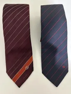 GUCCIシルク製ストライプネクタイ2本セット