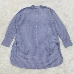 ユニクロ　JWアンダーソン　リネンブレンドスタンドカラーシャツ　ストライプ【S】
