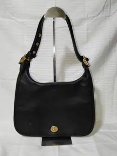 COACH ショルダーバッグ ブラック レザー ソーホー ターンロック Y2K