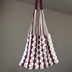 【3色模様編み】トートバッグ