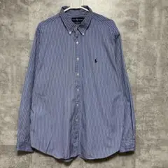 ラルフローレン ボタンダウンシャツ 長袖シャツ ストライプ柄 XL 古着　90s