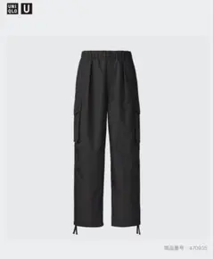 UNIQLO Uワイドフィットパラシュートカーゴパンツ黒
