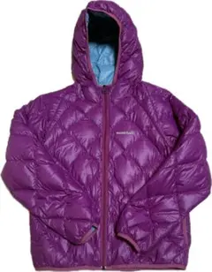 mont-bell ダウンジャケット キルティング　リバーシブル　水色/紫