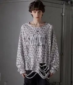 GRANCYグランシー 総柄ラインストーングラフィックロンT Sサイズ