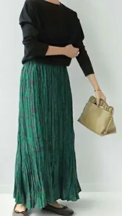 ジャーナルスタンダード　レリューム　ワッシャープリーツフレアスカート　花柄