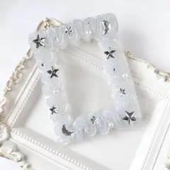 トレカケース　ホイップデコ　ブルーグレー　シルバー　星　月　現品　B8 シンプル