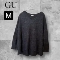[最終値下げ]【美品】GU ダークグレー Vネック セーター M