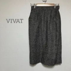 【VIVAT】 チェック柄スカート レディース　黒　古着　b180