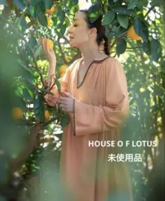 미사용 상품 HOUSE O F LOTU S 실크 네프 자수 원피스